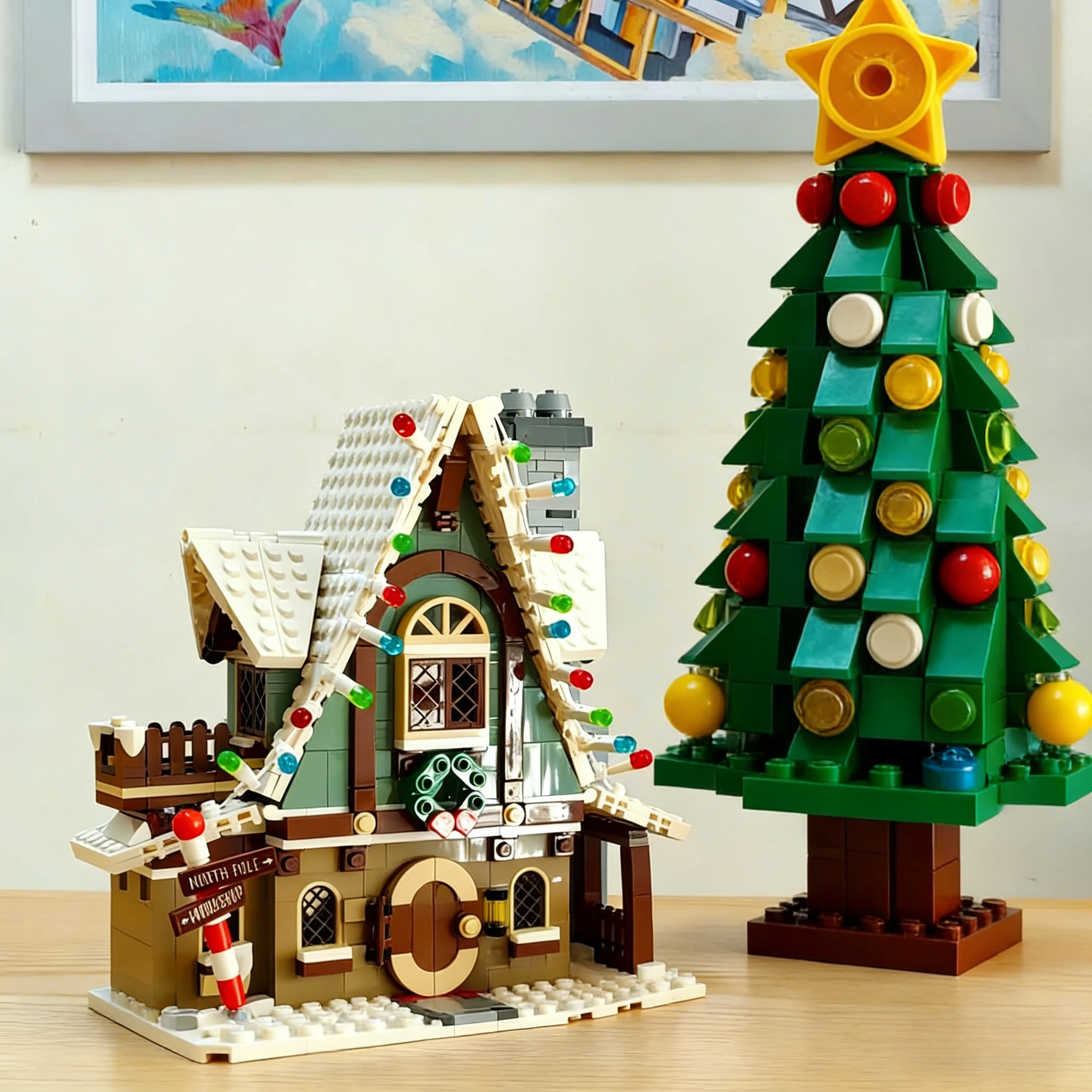 절묘한 엘프 매직 롯지 10275 빌딩 블록 세트는 크리스마스 선물에 적합하며 레고 입자와 호환됩니다, 1197개.