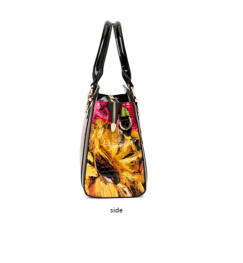 Aidrani Damenhandtasche mit Blumenmuster und Krokodilprägung, farbenfrohe Umhängetasche mit Henkel, Damen-Umhängetasche für den täglichen Gebrauch. – Detail 9