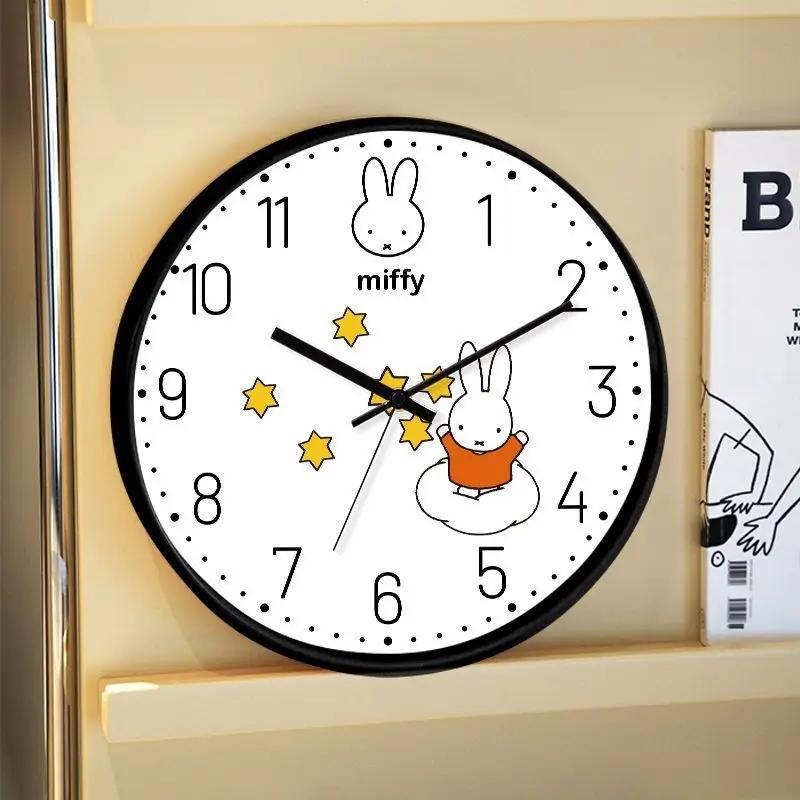 Cute Miffy Rabbit Series Sweet Creative Cartoon Pattern Home New Bedroom Fashion Personalized Decorative Silent Quartz Clock