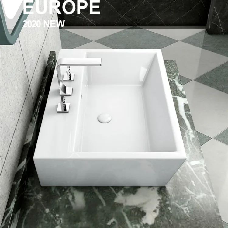 Ceramic table basin square wash basin, household simple art basin