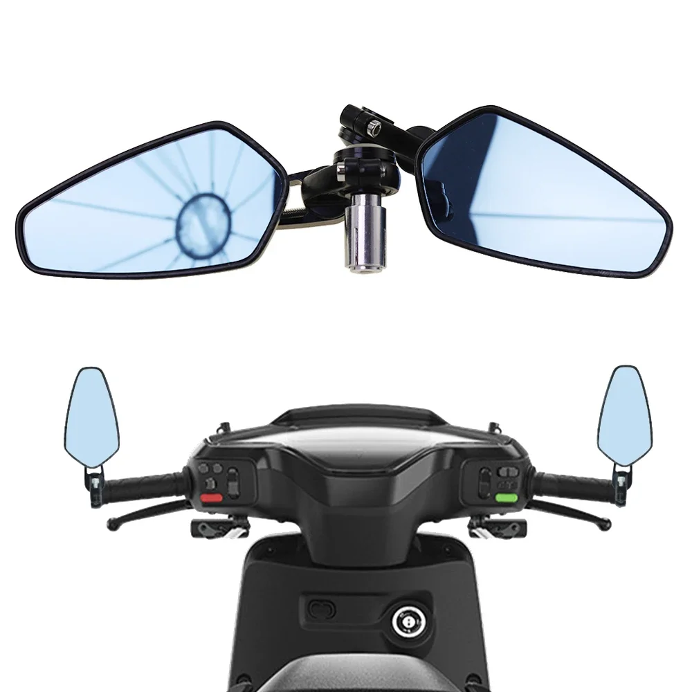 

Universal Aluminum Rear View Mirrors Motorcycle 7/8" 22mm Handlebars Bar End Mirrors Carbon Fiber Pattern Rearview Side Mirror