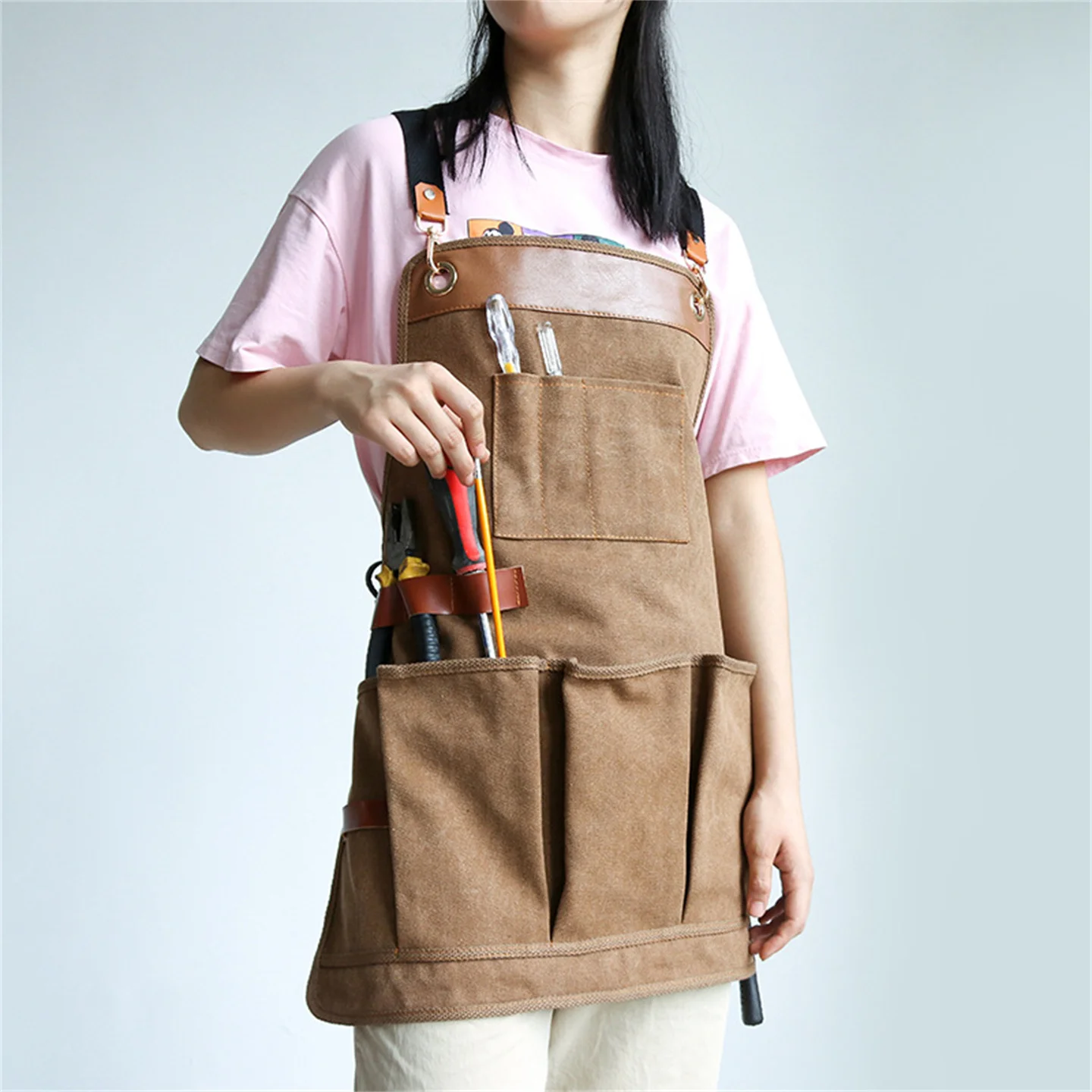 Cowboy Canvas Apron Floral Artist Carpenter Horticultural Worker Male And Female Work Clothes Painting