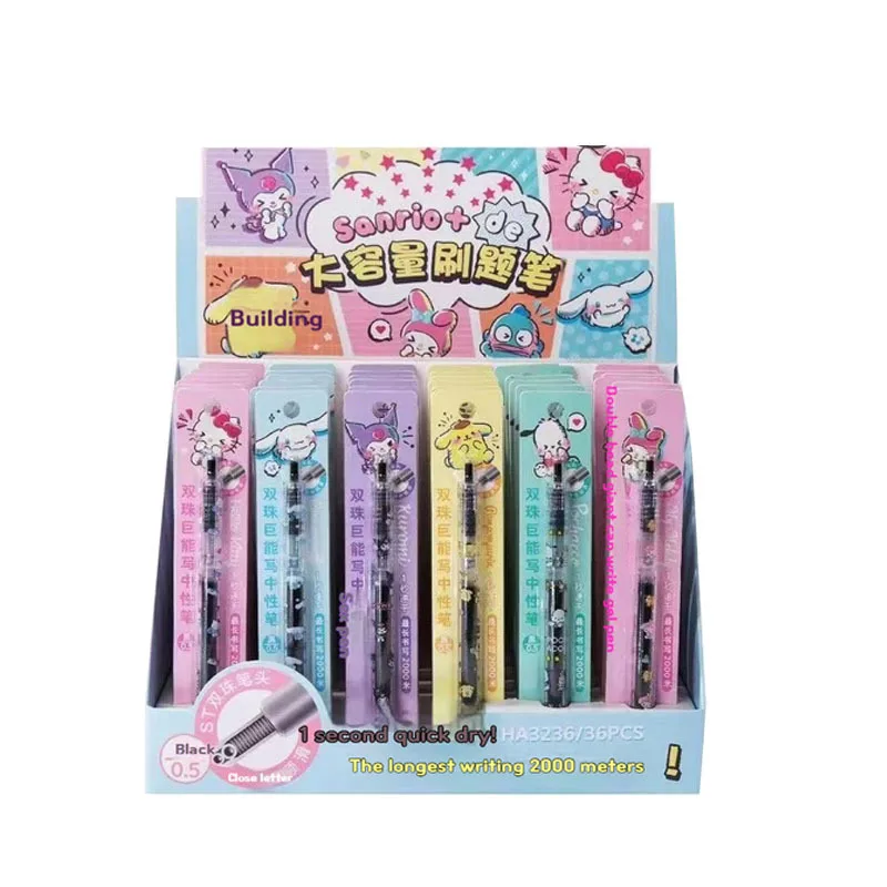 Imagem -06 - Sanrio Hello Kitty Cartoon Gel Pen Caneta de Assinatura Super Suave Estudante de Alto Valor Escrita Presente Super Suave Novo Kawaii 12 Pcs 36 Pcs