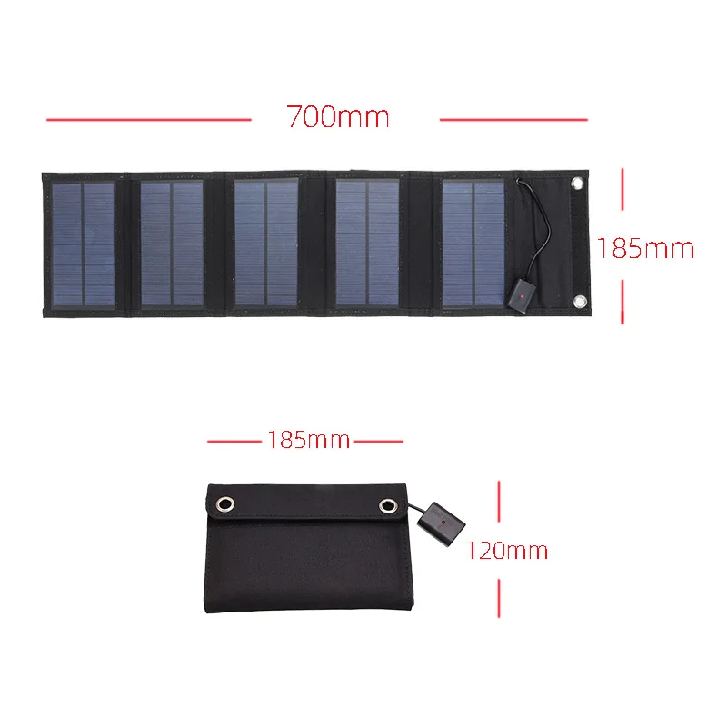 Foldable Portable 5V 40W Solar Panel USB Mobile Phone Charging Power Supply Outdoor Waterproof Camping and Hiking