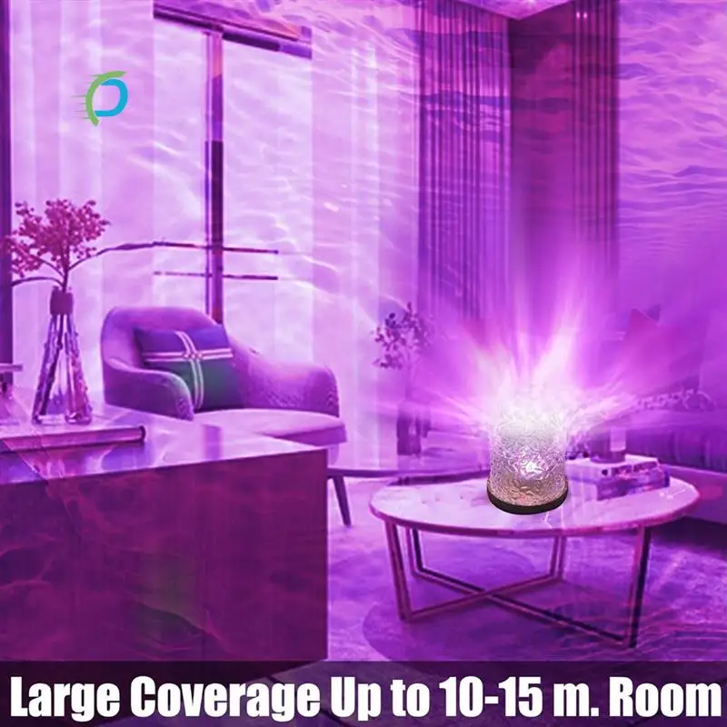 a20q-オーロラプロジェクタークラウンライト、16色段階的に回転する炎の水ランプ、リモコン付きナイトライト