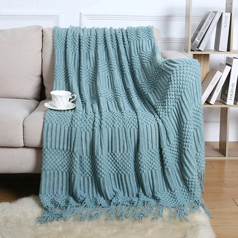 Nordic Style Knitted Throw ToddlerSwaddler  Student Dormitory Blanket Plaid Newborns Beach Chair Sofa Bedspread Home Decor