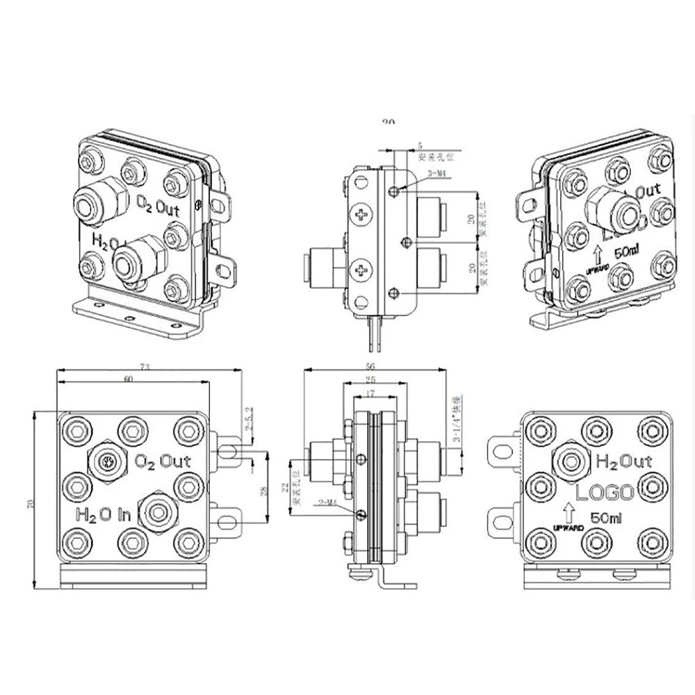 50ML Electrolytic Cell Module Hydrogen Generator PEM Proton Film Electric Rich Hydrogen Water Machine