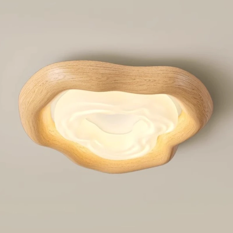 Nordic Ultra-thin Wooden Style Ceiling Lamps Master Bedroom Eye Protection Retro Indoor Designer Iron Luminiares Study Kitchen