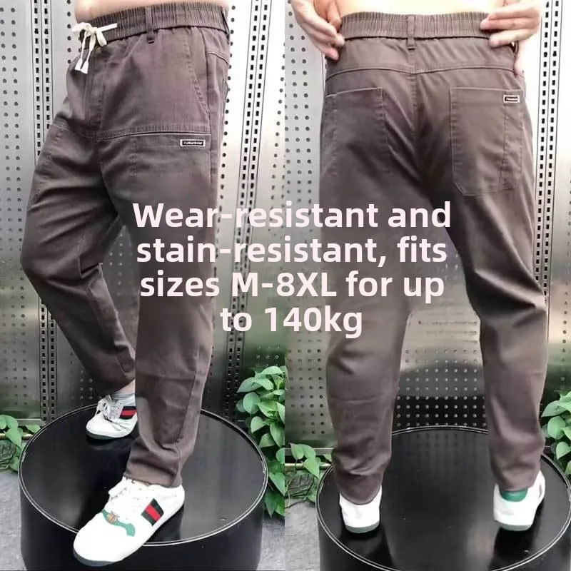 

Мужские прямые джинсы на подкладке, эластичные свободные джинсы больших размеров, осенне-зимние шаровары для папы, рабочая одежда, брюки из хлопка, стрейч...