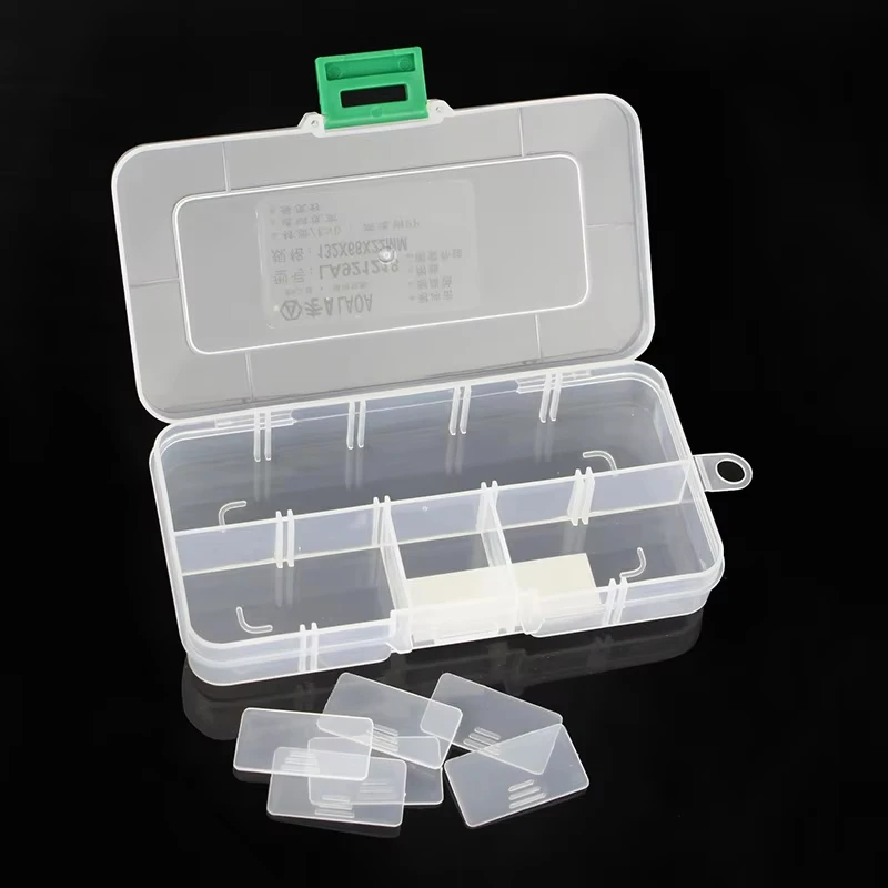 LAOA Transparent 10 Grid Storage Box Plastic Boxes For Trifles Parts Tools Jewelry Display Box Screw Case Beads Container