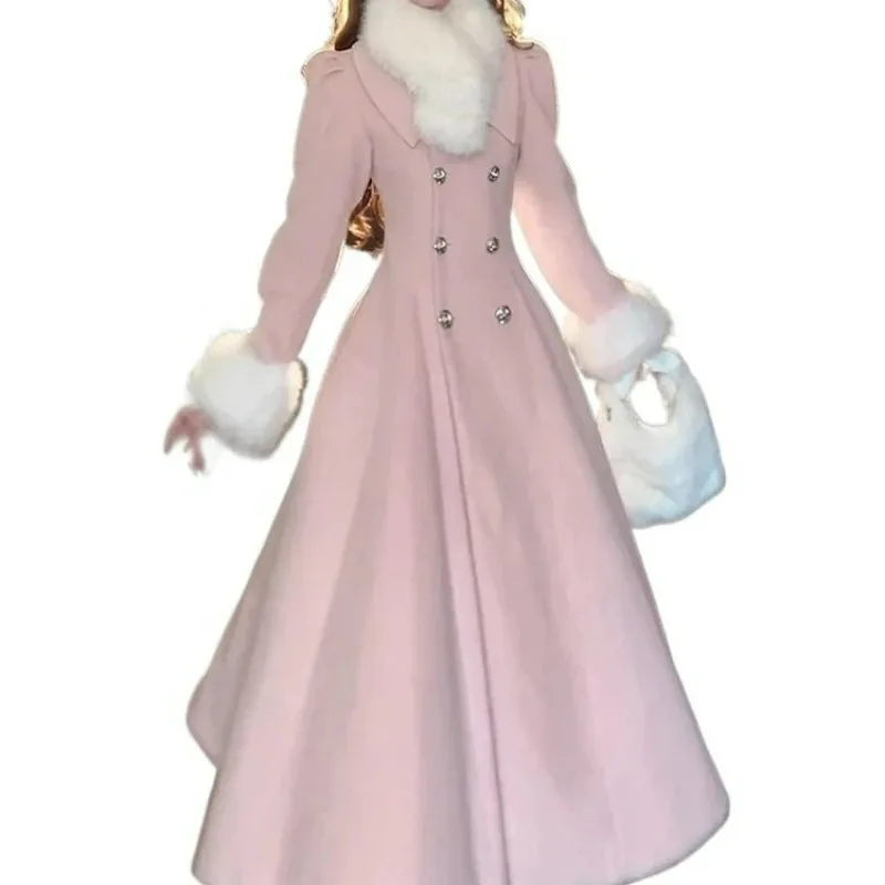 

Korean Version of The Elegant Woolen Coat New Autumn Winter High-end Skirt Hem Slimming Form-fitting Versatile Woolen Coats 2026