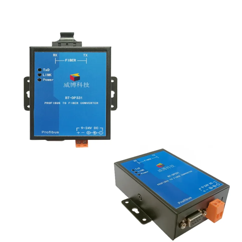 Profibus dp إلى وحدة الألياف الضوئية محول الاتصالات تمديد واحد/متعدد الأوضاع من نقطة إلى نقطة SC/FC/ST السكك الحديدية