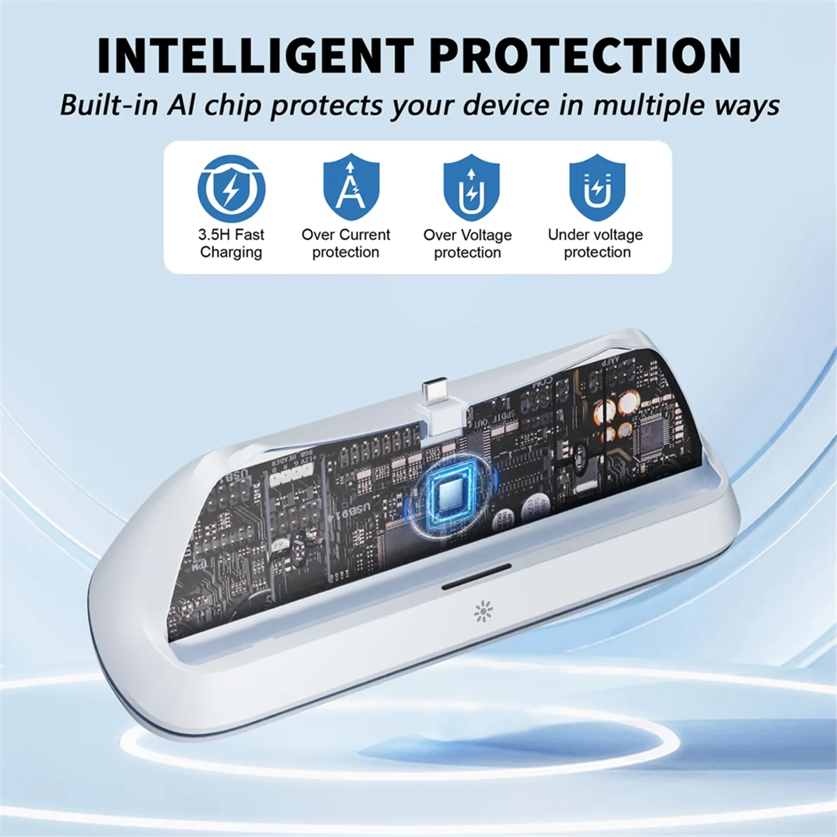 قاعدة شحن Y34A للبوابة 7 أوضاع إضاءة RGB وحامل شحن وحدة التحكم في الألعاب مع أمان ثلاثي الحماية، B