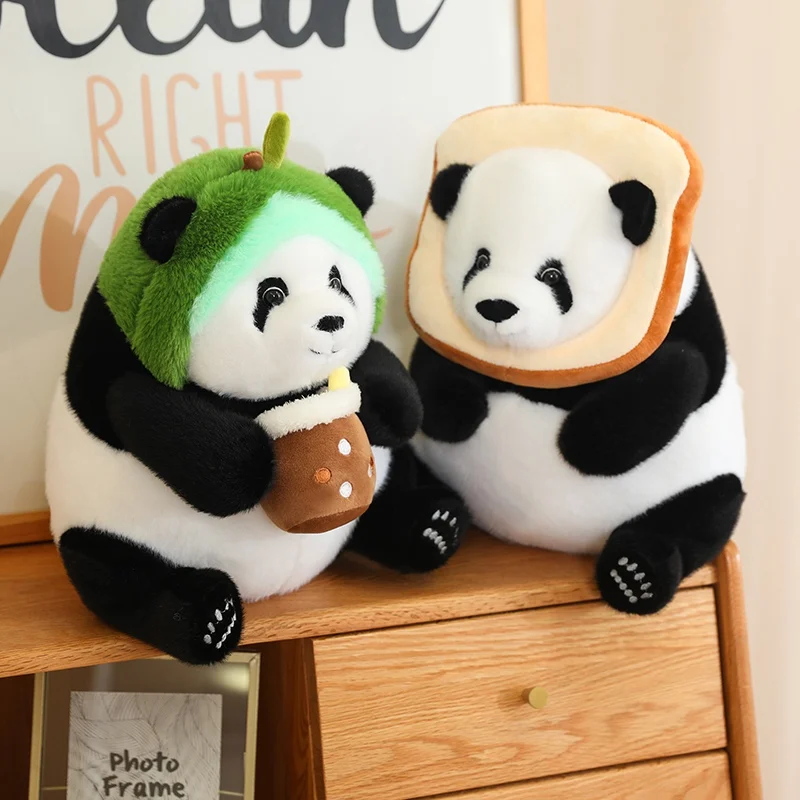 Lifelike Panda Plush Doll Cosplay Animal Unicorn Dinosaur Bunny Avocado Fubao Plush Dolls Home Decor For Girls Birthday Gift