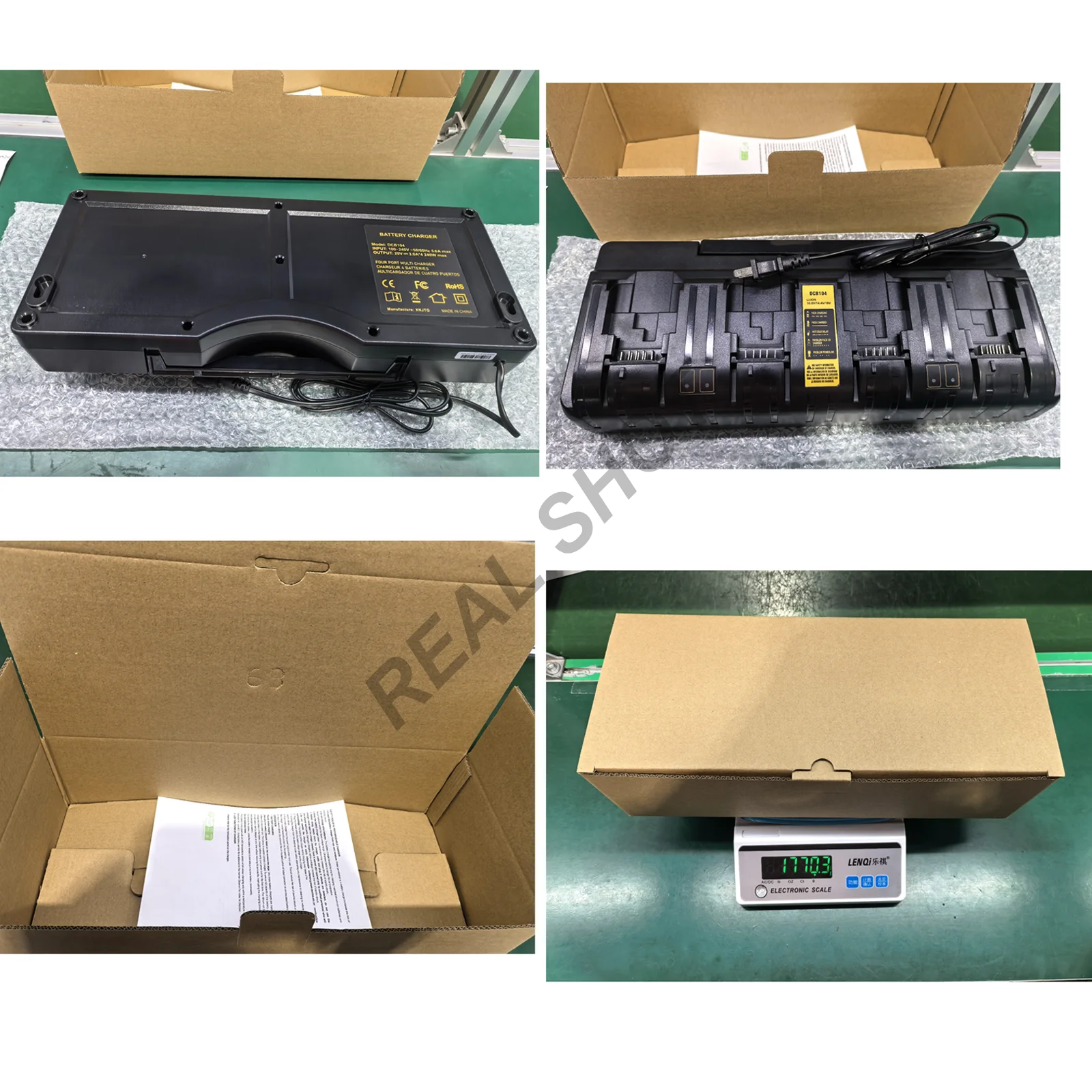 DCB104 For Dewalt 12V 20V Battery Charger 3A Dual 4 Port Charger For Dewalt 20V Lithium Battery DCB120 DCB112 DCB206 DCB208