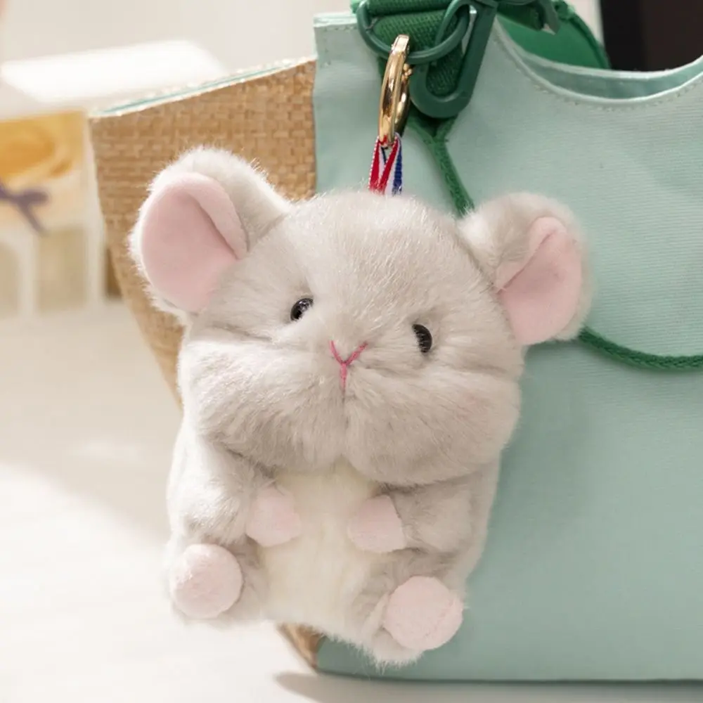 Porte-Clés en Peluche de 13cm, Pendentif Hamster, Lapin, Beurre, Écoléphant, Cochon, Vache, Sceau