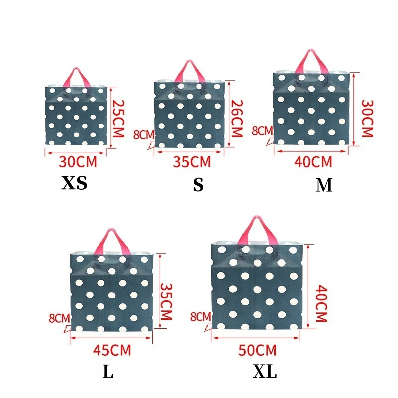 48 szt. Matowa torebka w kropki zagęszczona duża plastikowa torba z uchwytem upominkowa torby do pakowania w sklep odzieżowy materiały biznesowe
