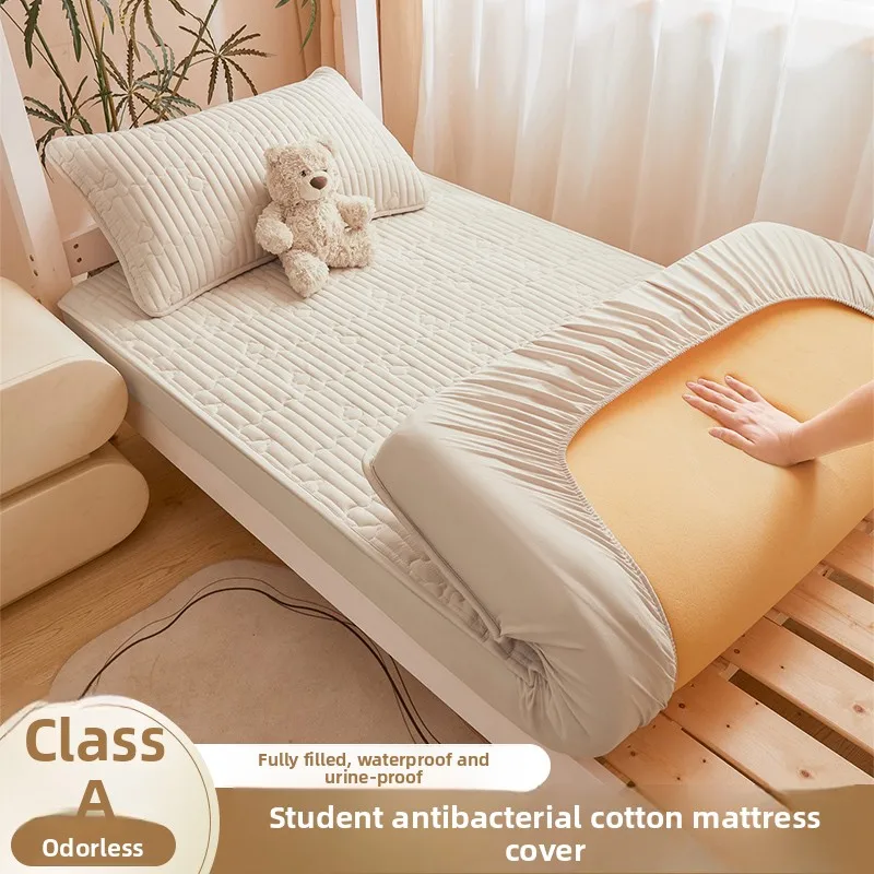 Waterproof Cotton Encased Mattress Protector Full Wrap Bedding Cover Single Piece 90x200 Washed Cotton Dustproof Bed Canopy