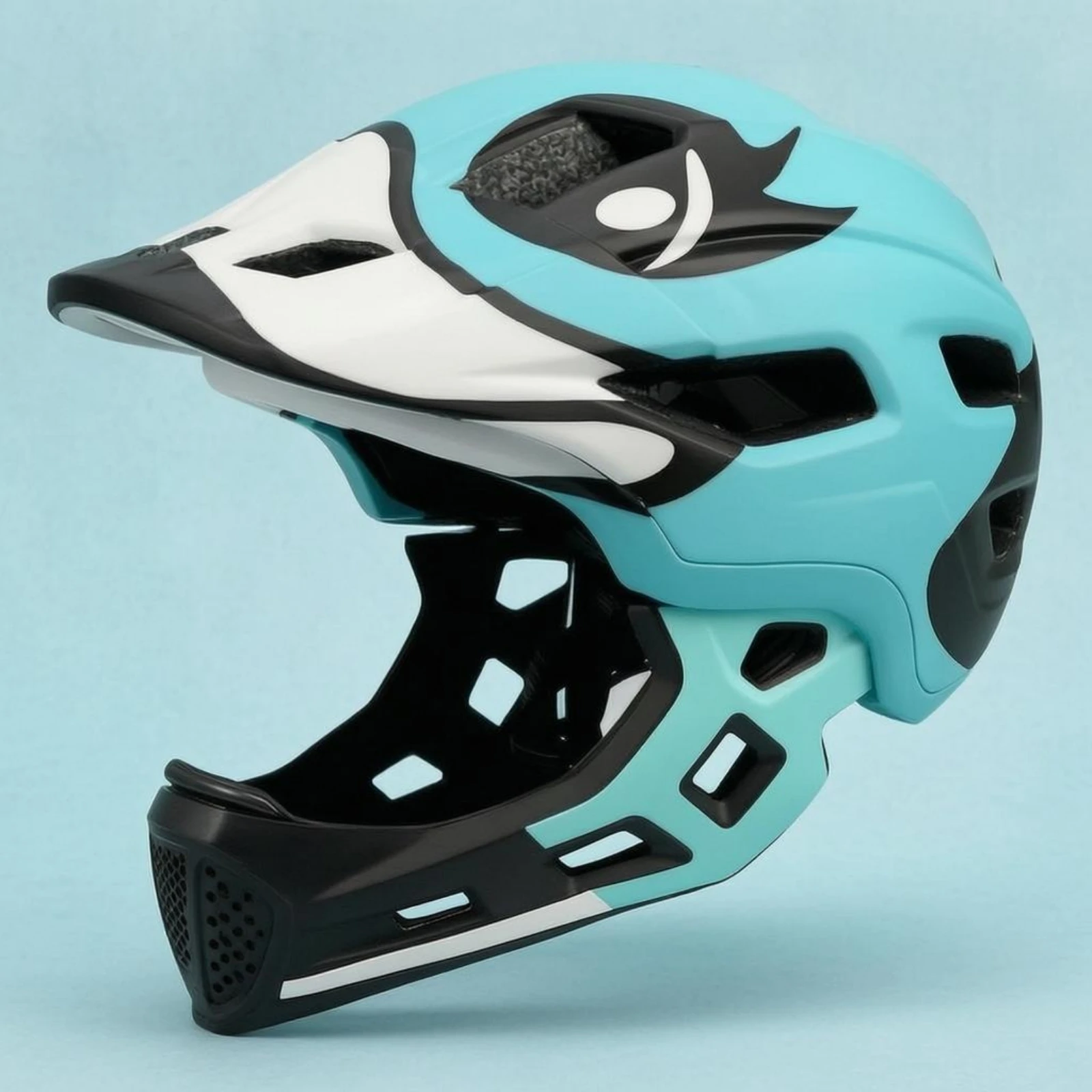 

Detachable Chin Guard Helmet Visor Peak Children's Full Face Helmet Safety Gear Cutout Panels Ventilated