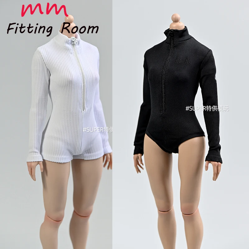 

1/6 scale female dolls clothes Long sleeved one piece half body swimsuit fit 12'' TBLeague JIAOU DOLL action figure