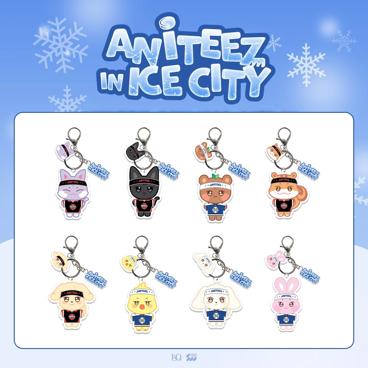Anime Ateez Aniteez Cartoon Acrylic Keychain Gift Figure Fans Children Accessories Pendant Bag Charms Jewelry Key Ring Cute