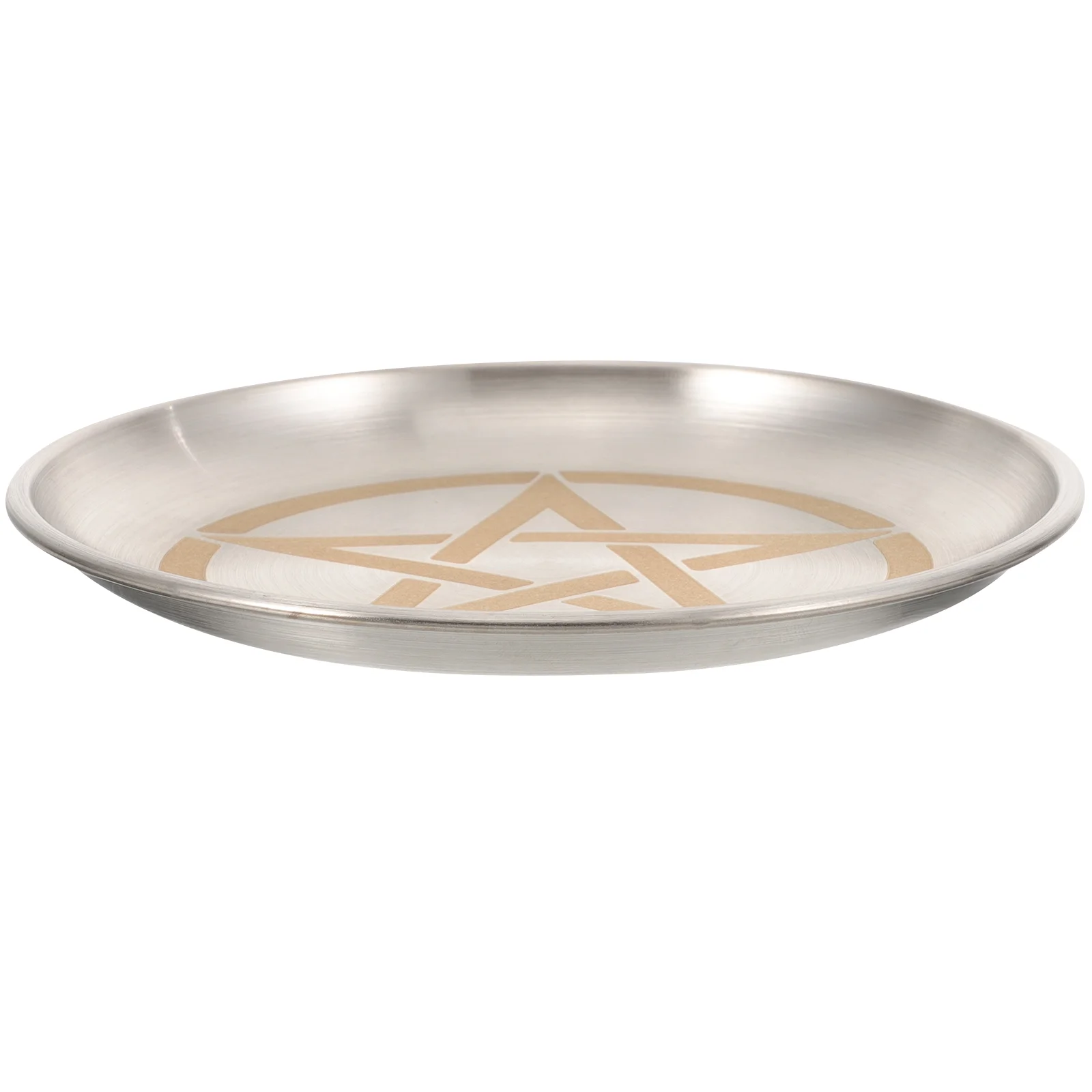 Pentagram Tealight Decorative Altar Candles Plate Taper Holders Tapered Candlesticks Round Trays Metal