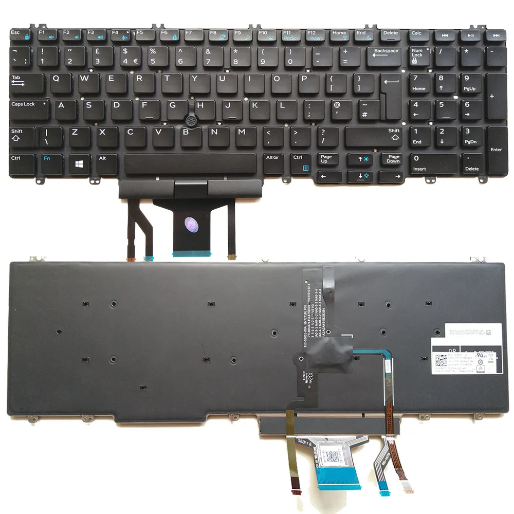 

Клавиатура для ноутбука DELL с подсветкой и указкой, английская раскладка, для Precision 7530, 7540, 7730, 7740, 0KRG22, KRG22, Великобритания, черная, Новинка
