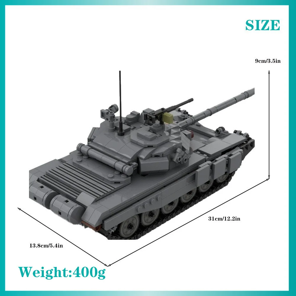 Hot Building Blocks Soviet T-90 Main Battle Tank 1:35 Scale Model Creative DIY Assembled Bricks Military Weapon Xmas Toys Gifts