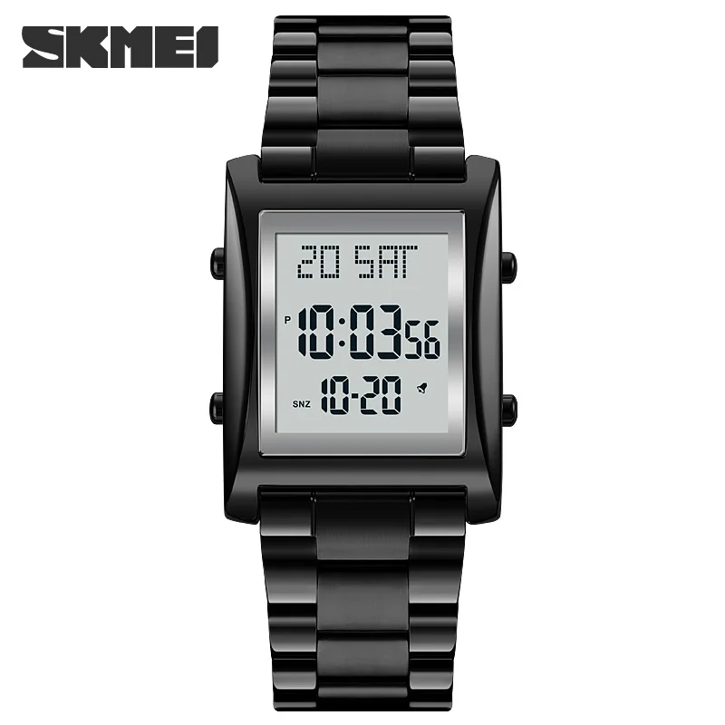 

SKMEI 1812 Men's Steel Square Dial Electronic Watch Luxury Business Countdown Waterproof Sports Digital Watch relógios masculino