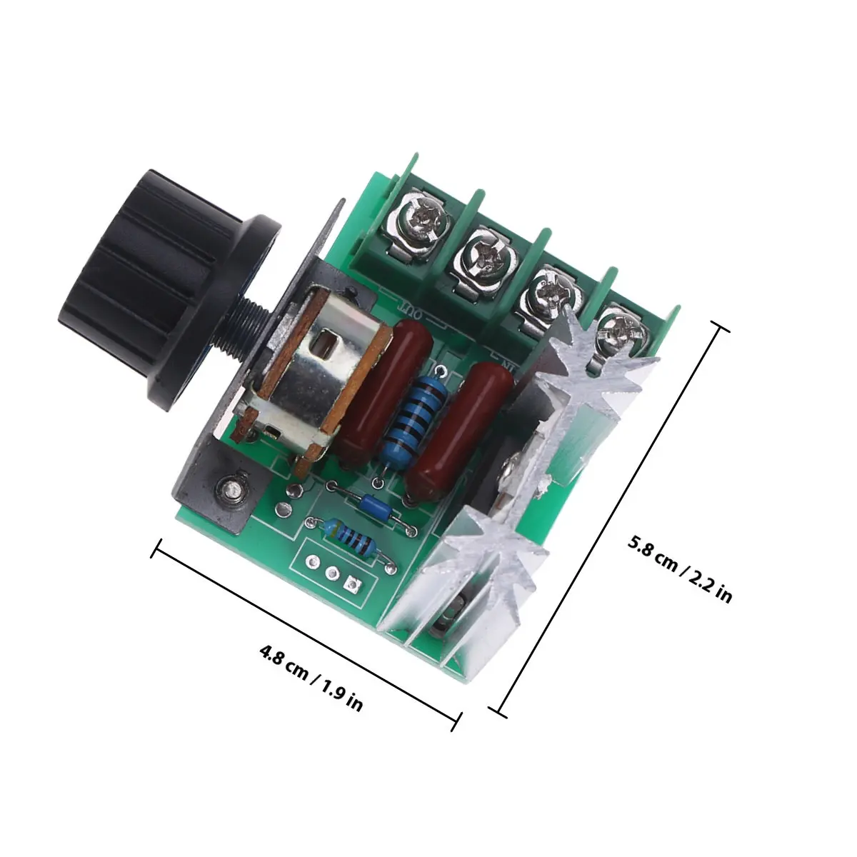 2Pcs High Power Voltage Regulator 2000W 220V Electronic Controller Dimmer Motor Temperature Control Anti-Spike Surge