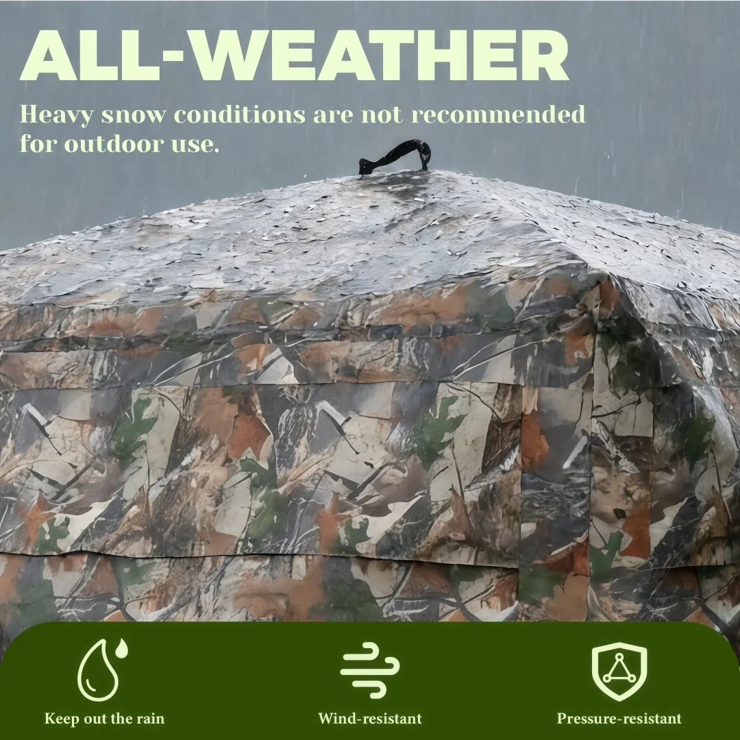 Camouflage Pop-Up Hunting Blind Easy Setup Ground Shelter Outdoor Camo Blind with Storage for Deer Turkey Duck Archery Season view 6