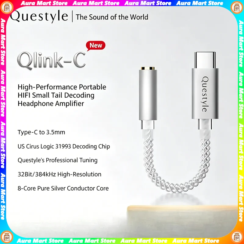 Questyle Qlink-C Hifi Dac Amplifier Cx31993 Decoding Chip Dac Headphone Accessories Amplifier 100db 32bit/384khz HighResolution