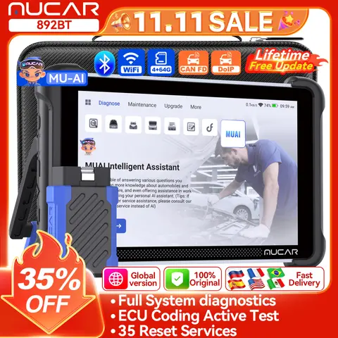 MUCAR 892BT 자동차 스캔 도구 CANFD&DoIP OBD2 스캐너 ECU 코딩 양방향 제어 35가지 리셋 평생 무료