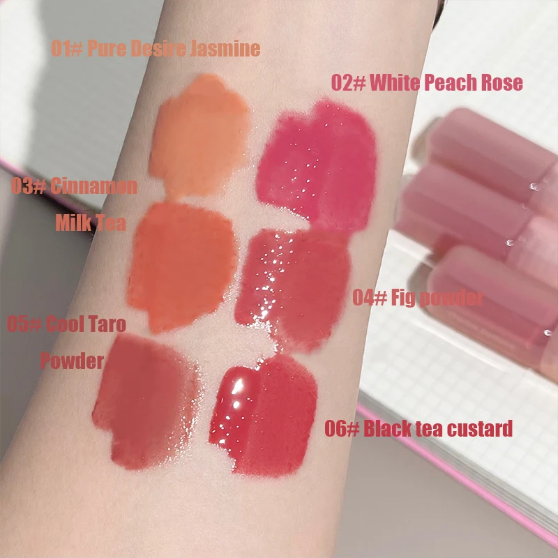 Esmalte de labios de espejo, agua hervida pura, hidratante de larga duración, ligero, hidratante, sin teñir, esmalte de labios asequible