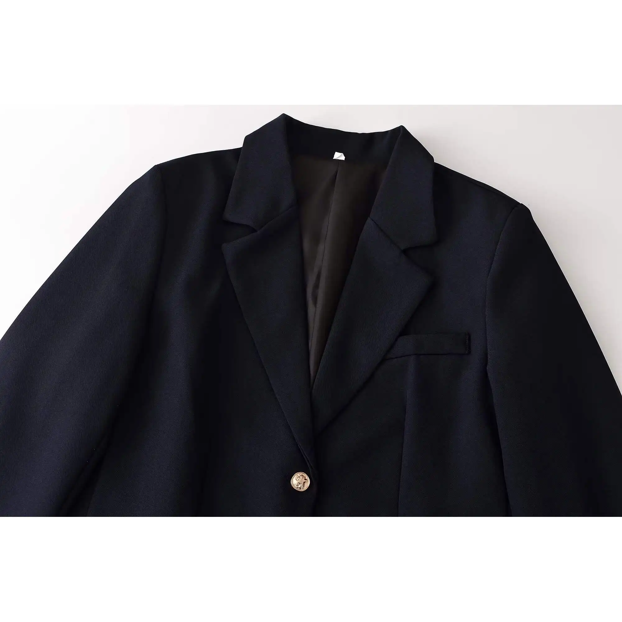 Early Autumn New Fashion Simple Versatile Casual Two Button Loose Suit Women's Short Outerwear Polyester Fiber Long Sleeve