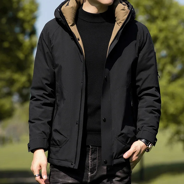 Doudoune imperméable rembourrée en duvet de canard pour hommes, manteau à capuche de luxe, vêtements de créateurs pour hommes, hiver