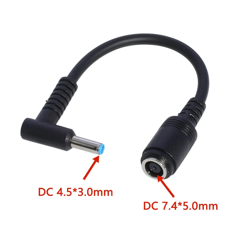 1pc 7.4mm To 4.5mm DC Power Charger Converter Great Replacement DC Adapter Connector Cable For HP Dell Blue Tips