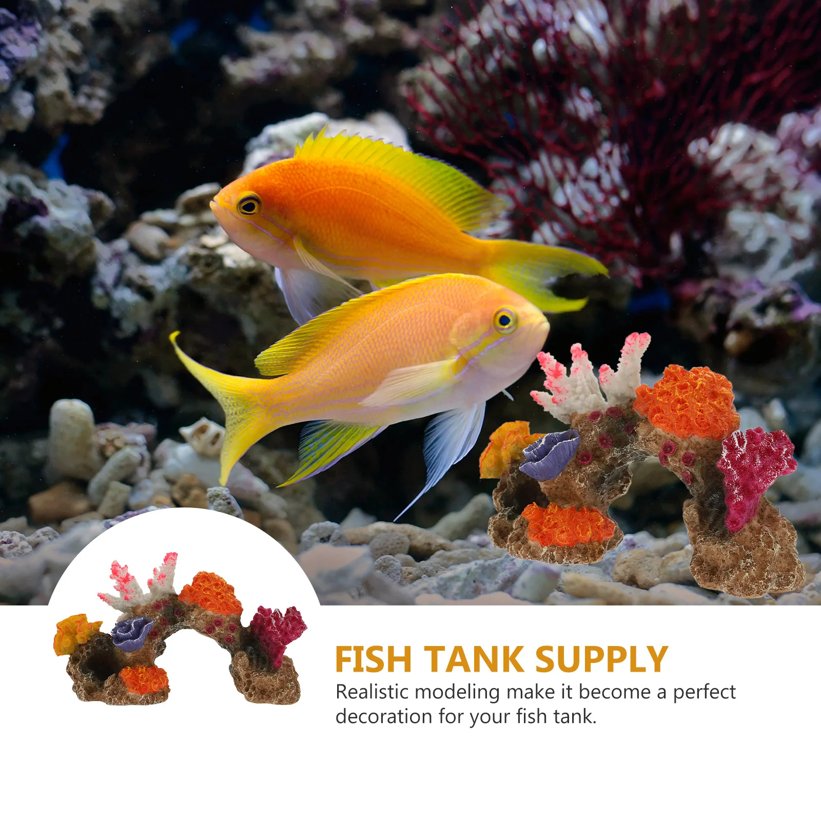 

Coral Rockery Aquarium Fish Tank Decor Resin Artificial Hill Landscaping Ornament Fish Tank Supplies Aquarium Decor