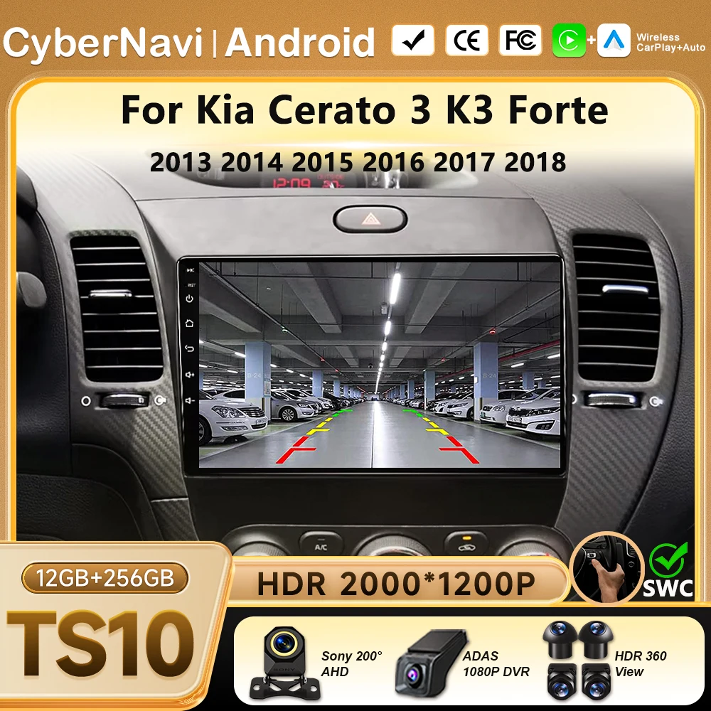 Android 16 For Kia Cerato 3 K3 Forte 2013 2014 2015 2016 2017 2018 Car Auto Radio Multimedia Player Navigation GPS NO 2din DVD