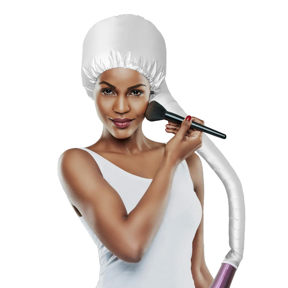 Hair Dryer Bonnet - Soft Hood Hair Dryer Cap For Home - Bonnet Hair Dryer Kit w/A Headband Integrated, Speeds Up Drying Time