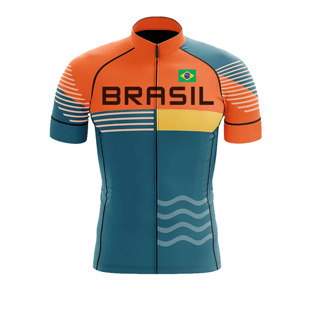 Brasil Men\'s Cycling Jersey Summer Breathable Male Short Sleeves Bicycle Clothes Cycling Shirt Mountain Bike Cycling Clothing