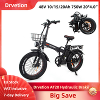 Drvetion AT20 Hydraulic Brake Electric Bike Foldable 750W 48V 10/15/20Ah 20*4.0\