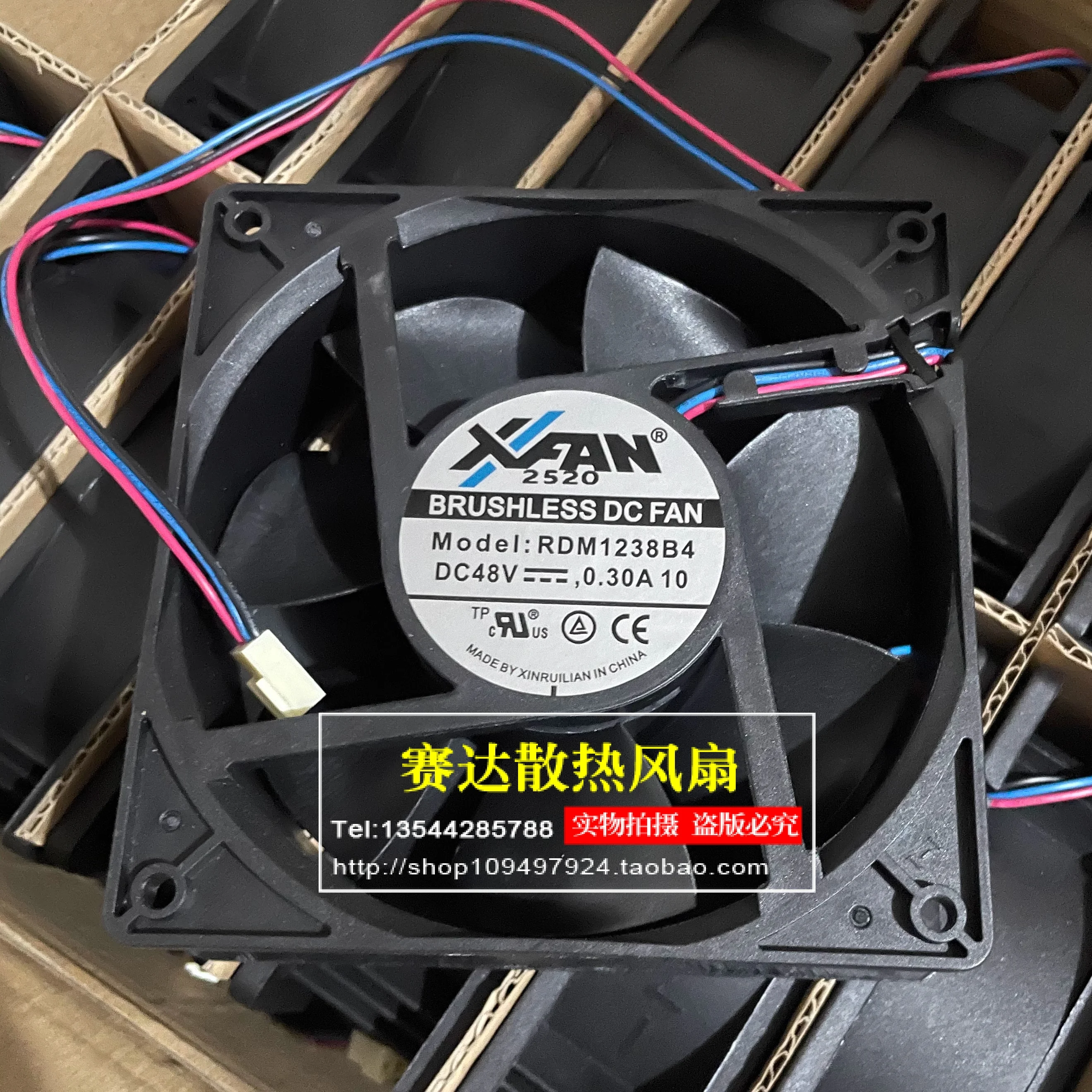 

New XFAN RDM1238B4 12038 48V 0.30A Three Wire Double Ball Durable Fan