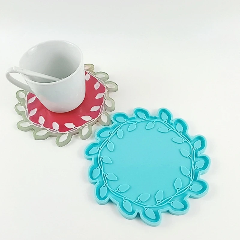 Lacework Epoxy Resin Mold Cup Mat Pad Silicone Mould DIY Crafts Decor