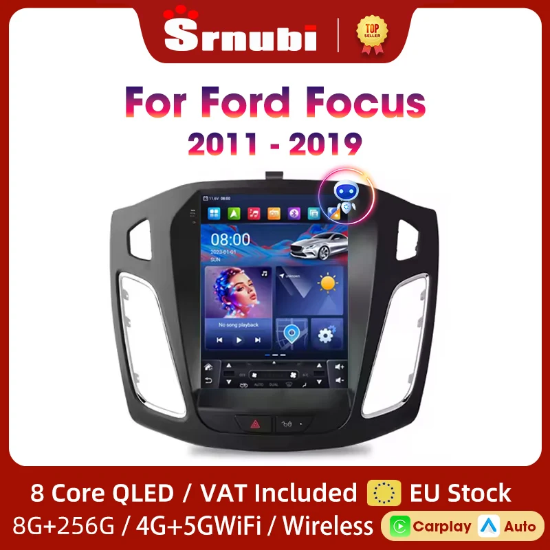 9.7 inch Android For Ford Focus 3 Mk 3 2011 2012 - 2019 Car Radio Multimedia Video Player GPS Navigation 5G wifi QLED 2din BT