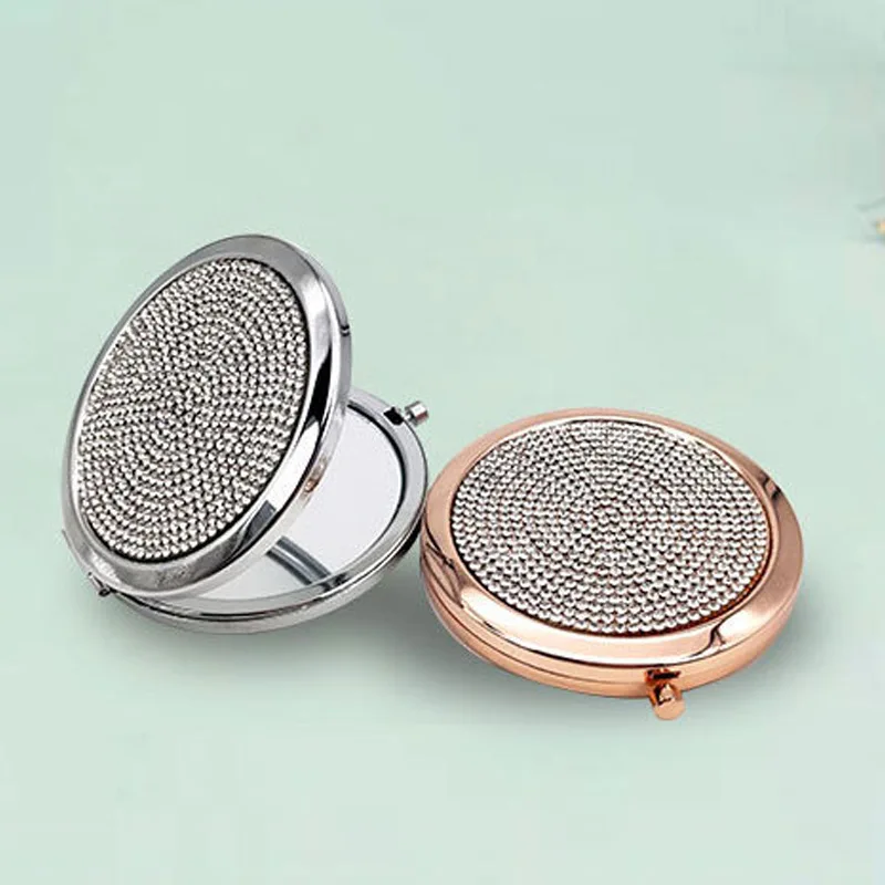 50 stücke Spiegel Mini Make-Up Kompakte Tragbare Zwei-seite Klapp Make-Up Spiegel Frauen Vintage Kosmetik Make-Up Für Geschenk