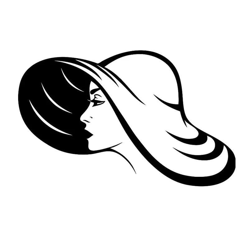 

16*10 см сексуальная женщина в шляпе аватар стиль дизайн оконный бампер мотоцикл украшение дома виниловая наклейка на автомобиль