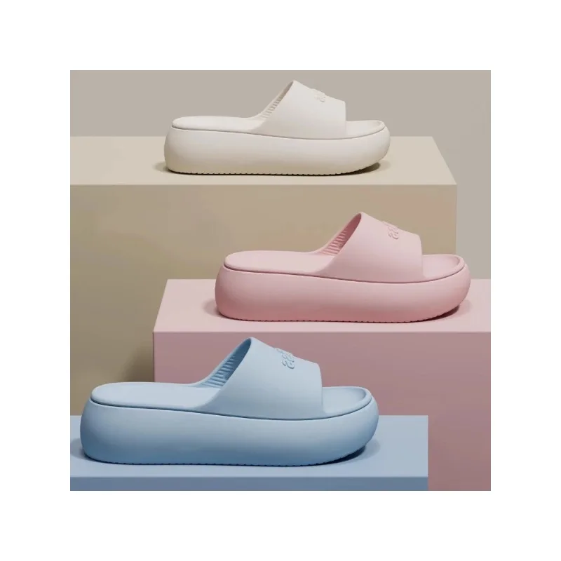 YNPO, novedad de verano para mujer, zapatillas de plataforma de Color sólido, suela gruesa EVA, sandalias de playa sin cordones para mujer, zapatillas antideslizantes para interiores con letras