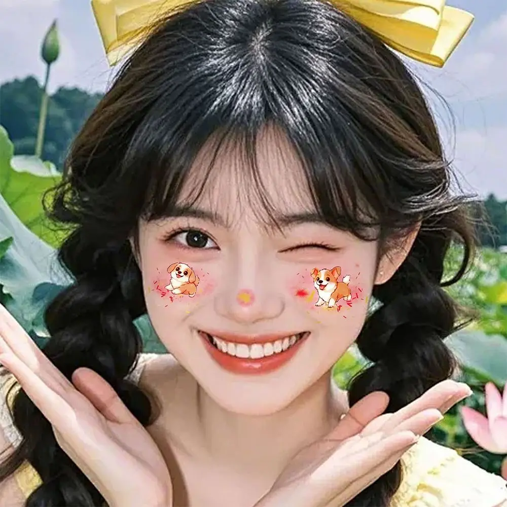 12PCS Temporary Glitter Face Makeup Accessories Fashion Styles Face Makeup Patches Multicolor Powder Blusher Stickers