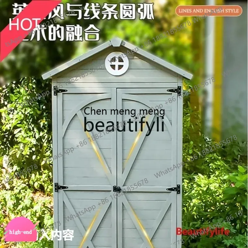 ss Outdoor Storage Cabinet Rainproof Sunproof Anti-corrosion Storage Cabinet Yard Sundries Tool Room Garden Room ss26
